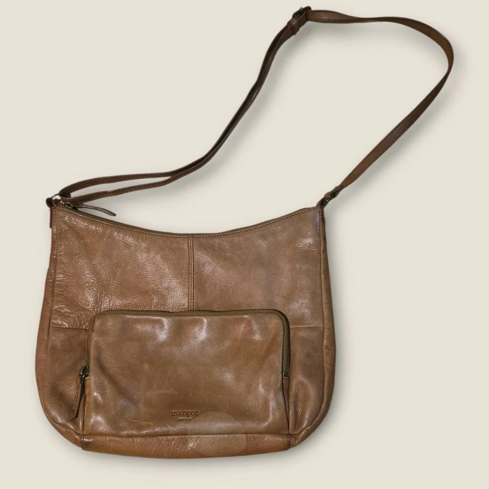 Vintage Margot New York Leather Hobo Bag 2000s 13x13